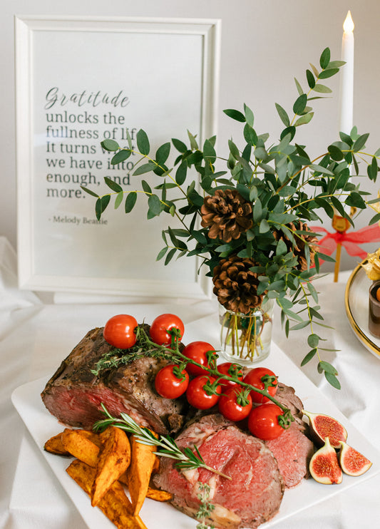 christmas catering with roast beef