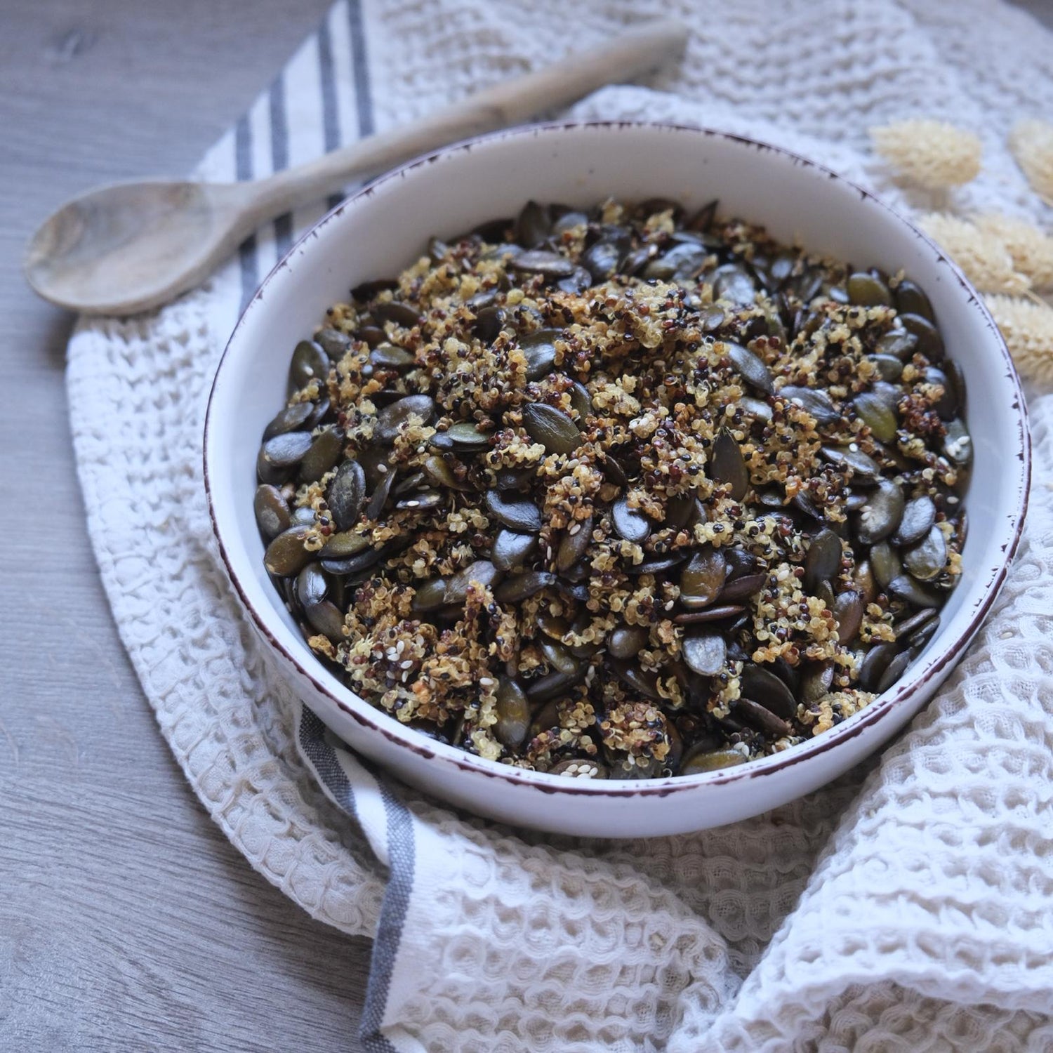 healthy meal prep seed salad topper